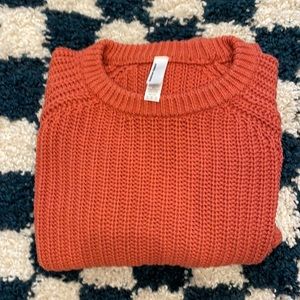 American Apparel Cropped Fisherman Sweater, M, Burnt Orange
